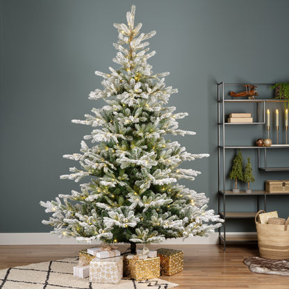 Albero di natale 'Grandis Fir snowy Micro Led' D150 H210 - Kaemingk