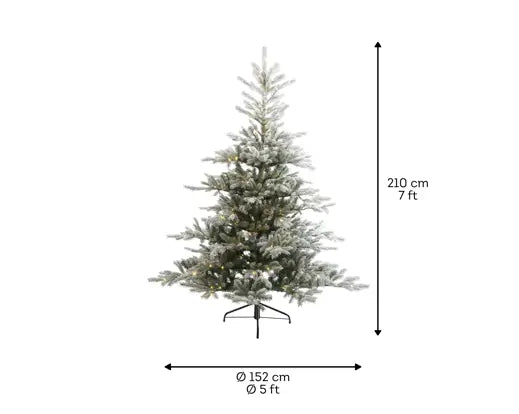 Albero di natale 'Grandis Fir snowy Micro Led' D150 H210 - Kaemingk