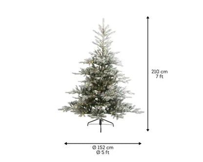 Albero di natale 'Grandis Fir snowy Micro Led' D150 H210 - Kaemingk