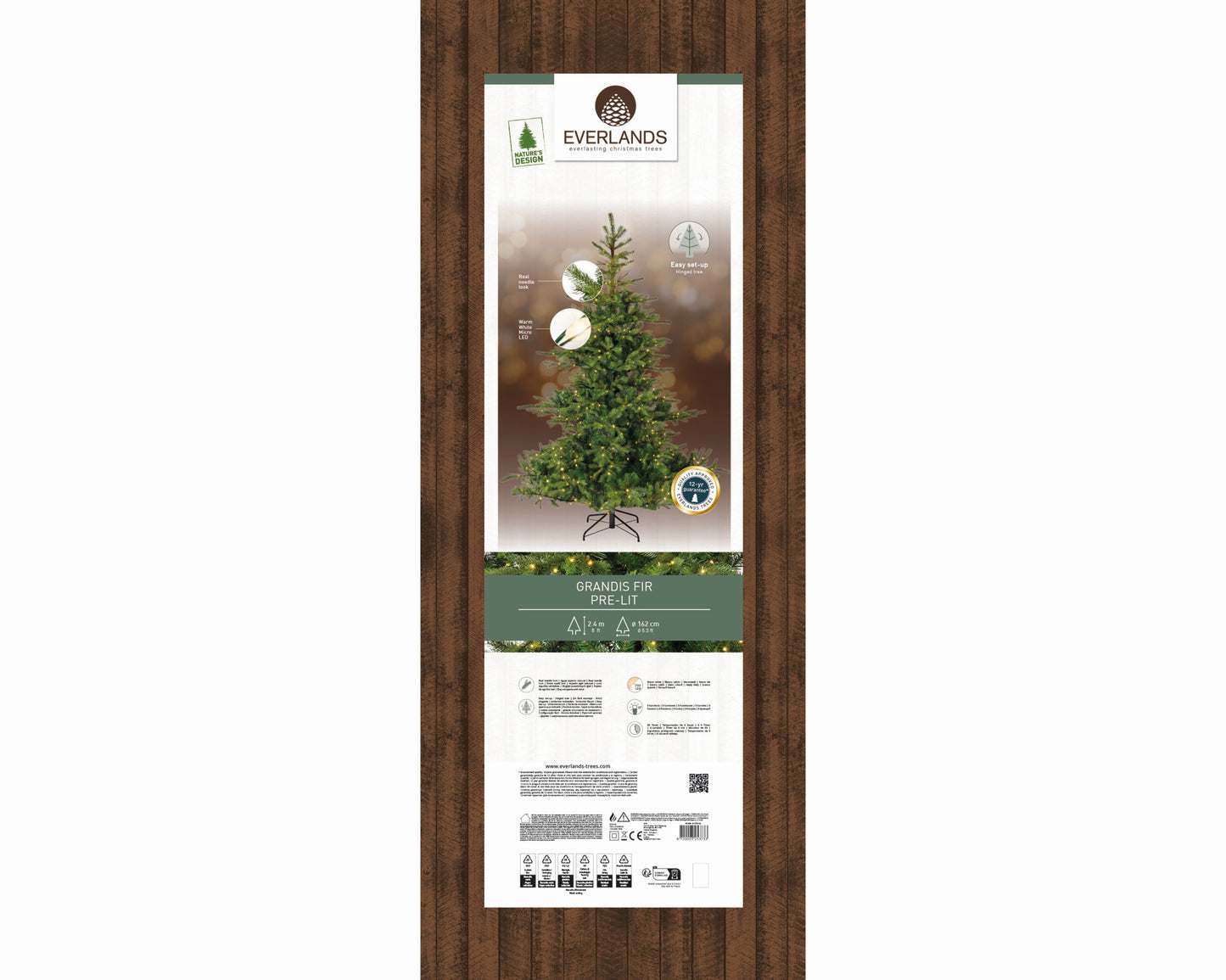 Alberi di natale verde 'Grandis fir' con LED D162xH210 - Kaemingk