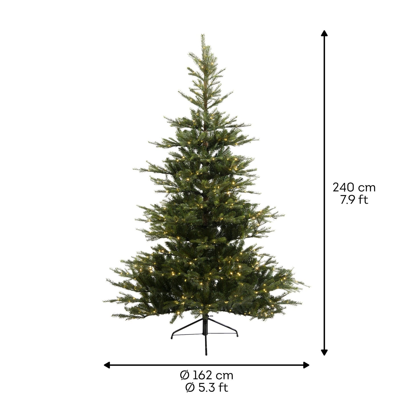 Alberi di natale verde 'Grandis fir' con LED D162xH210 - Kaemingk