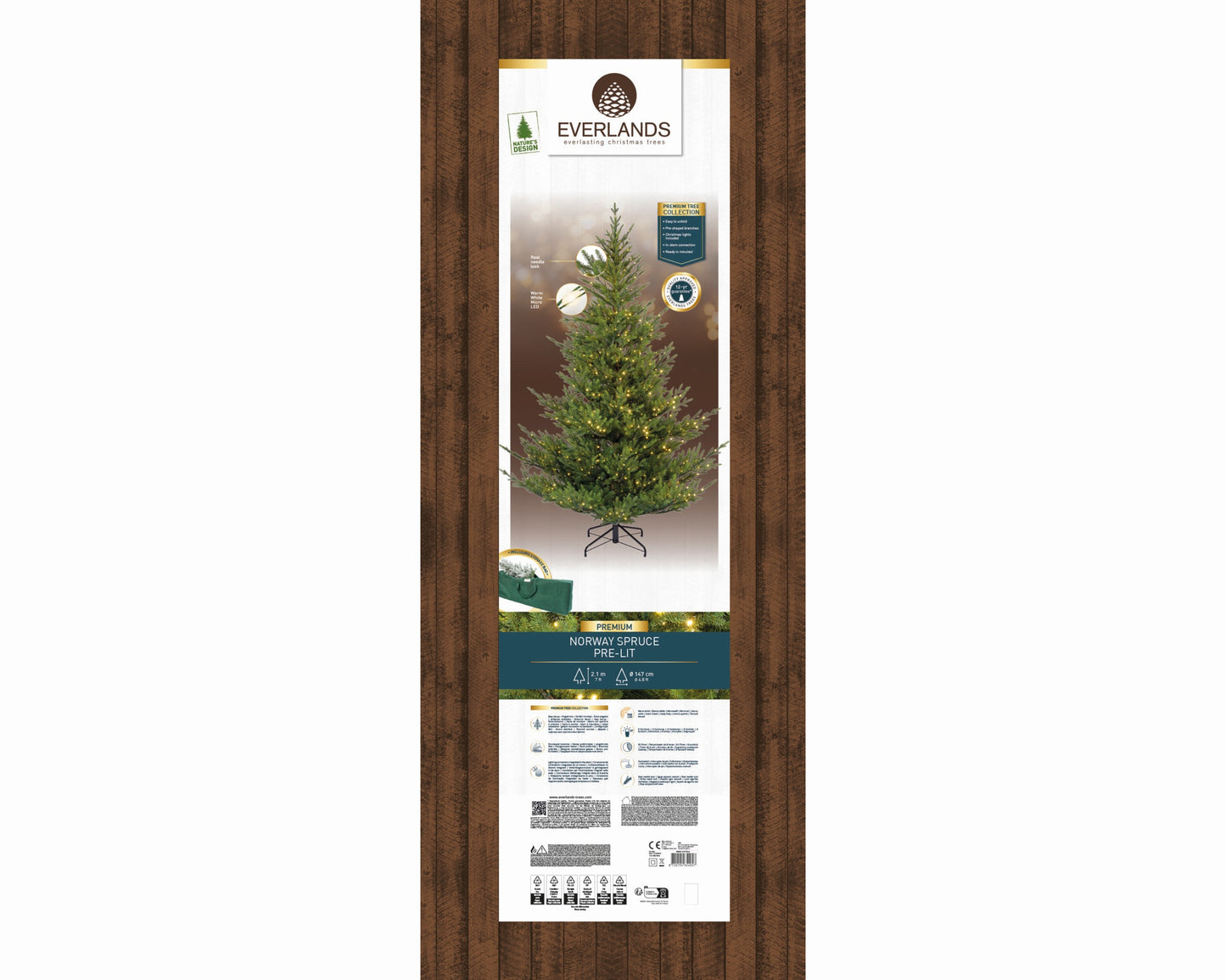 Alberi di natale verde 'Norway spruce' con LED D147xH210 - Kaemingk