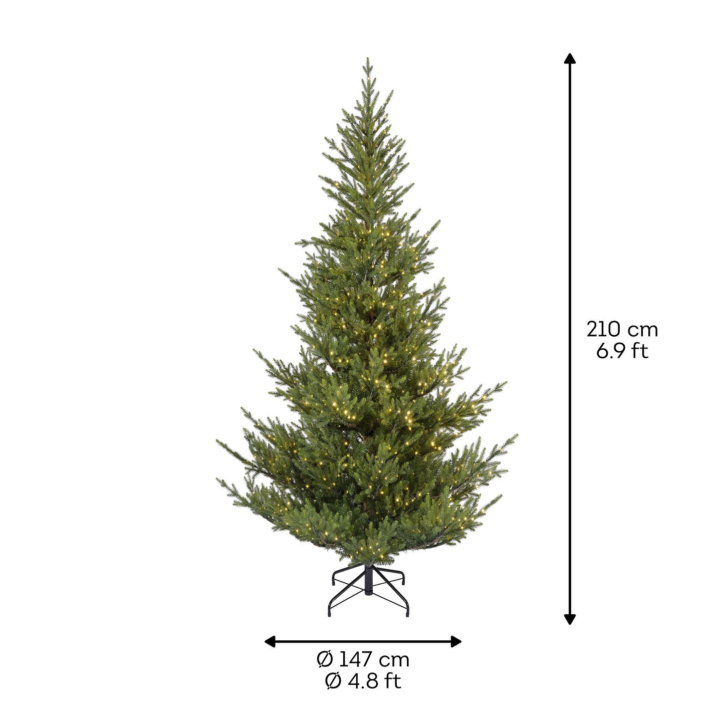 Alberi di natale verde 'Norway spruce' con LED D147xH210 - Kaemingk