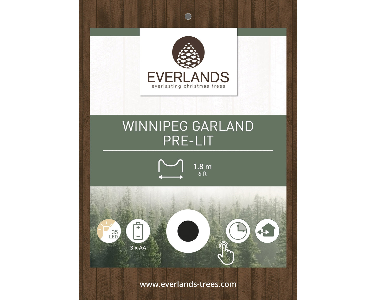 Festone ghirlanda 'Winnipeg' con Led L180xD30 - Kaemingk