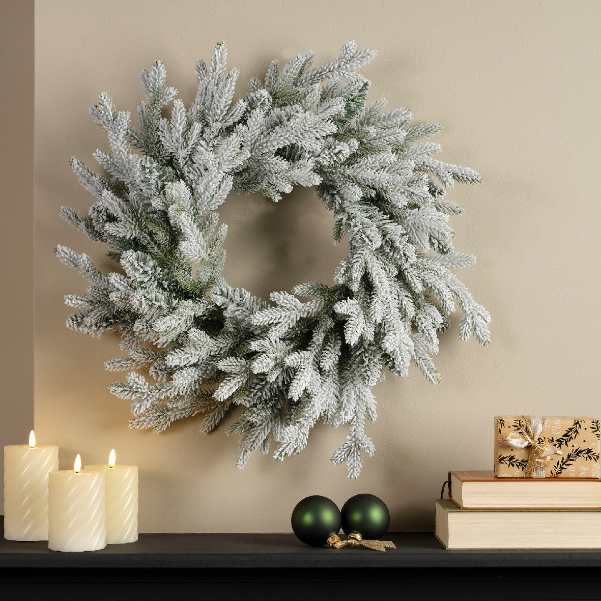 Ghirlanda natalizia innevata 'Norway wreath snowy' D50 - Kaemingk
