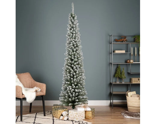 Alberi di natale 'Pencil pine snowy' D70 x H240 - Kaemingk