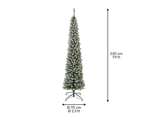 Alberi di natale 'Pencil pine snowy' D70 x H240 - Kaemingk