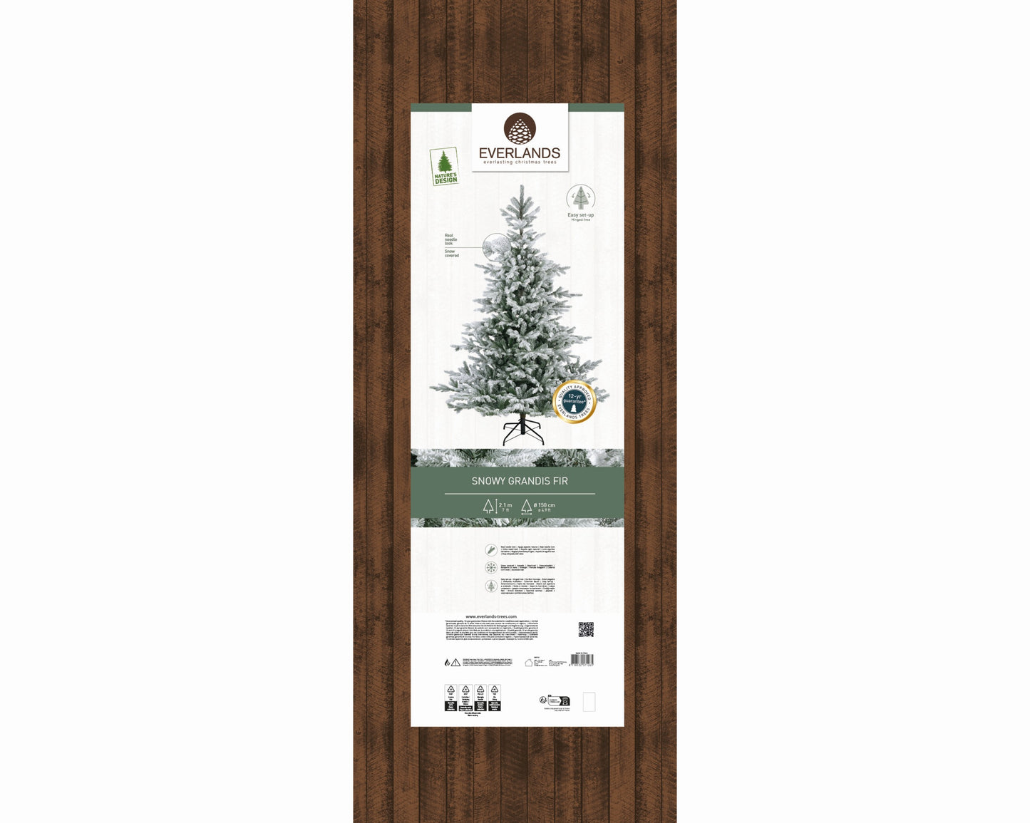 Albero di natale 'Grandis Fir snowy' H210 - Kaemingk