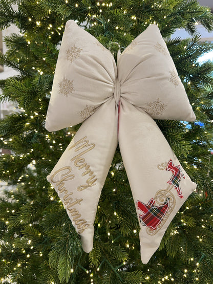 Fiocco con slitta e scritta ‘Merry christmas’ 30x45h - Clodette