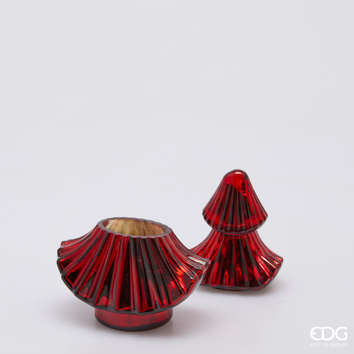 Candela natalizia a forma di albero ‘Nordic Forest’ rossa H25 - EDG