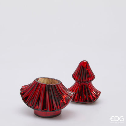 Candela natalizia a forma di albero ‘Nordic Forest’ rossa H25 - EDG