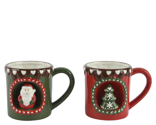 Tazza natalizia con albero e babbonatale D13 H23 - Kaemingk