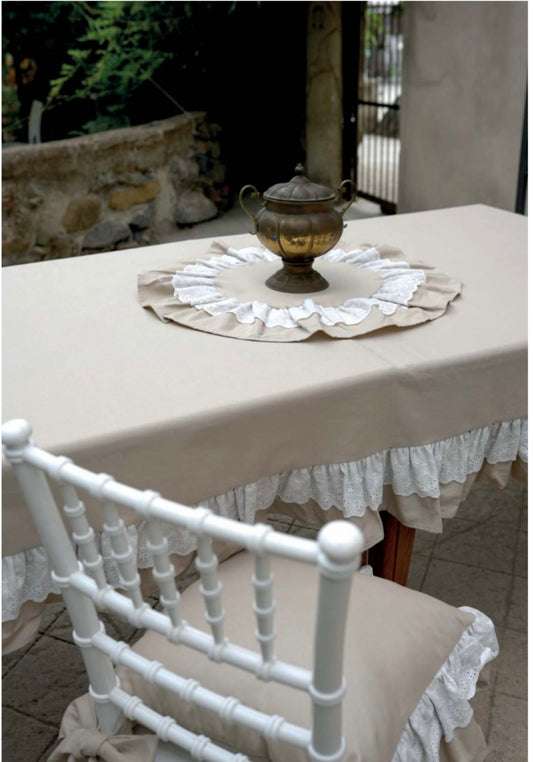 Tovaglia 150x270 (12posti)serie ‘Lulù’ sabbia - Clodette