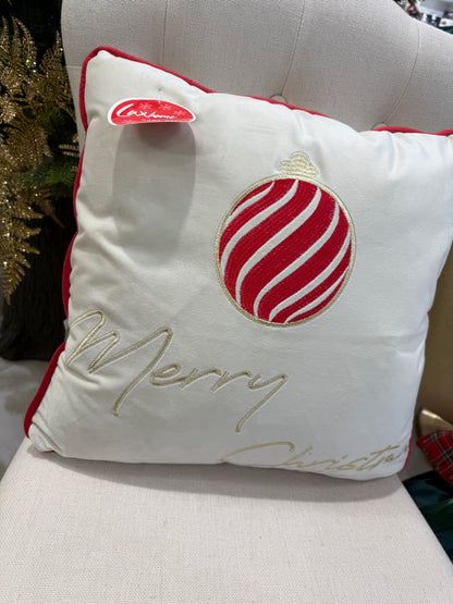 Cuscino con scritta ‘Merry Christmas e sfera 47x47 - Clodette