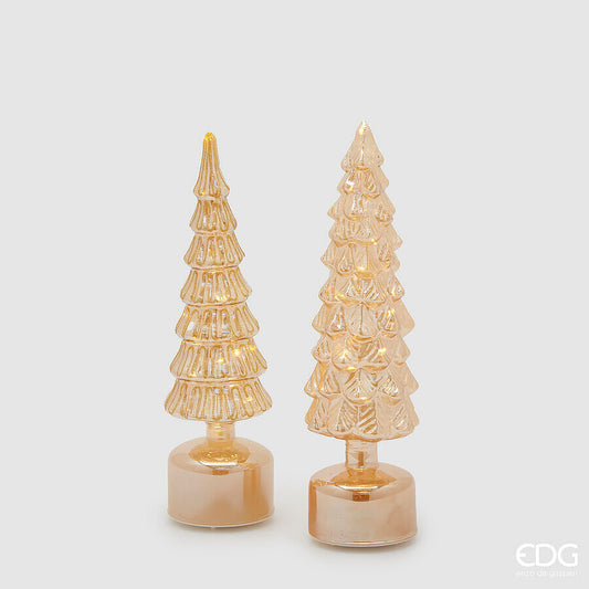 Decoro Albero 'Pino Twist' in vetro D 9 H35 - EDG