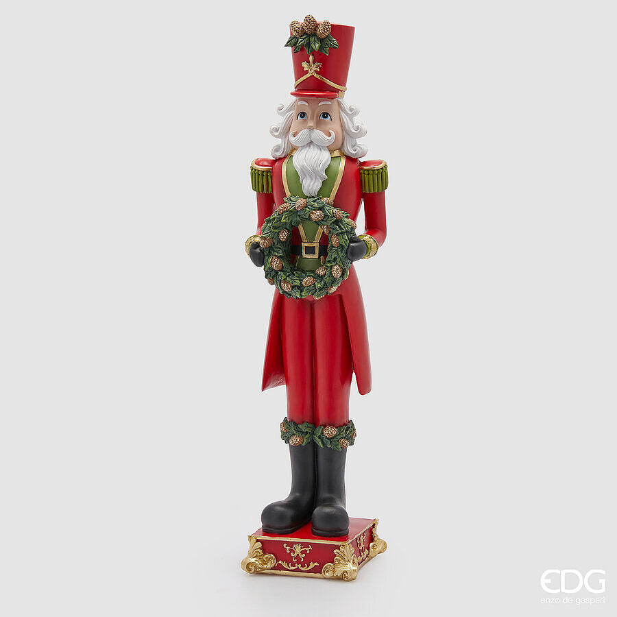 Decoro soldato natalizio con ghirlanda L15,5x14xH60 - EDG