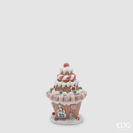 Decoro natalizio a forma tortina marzapane D14 H20 - EDG