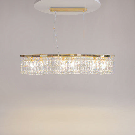 Lampadario a sospensione rettangolare 'Dune' in oro lucido L93,50XP12xH14
