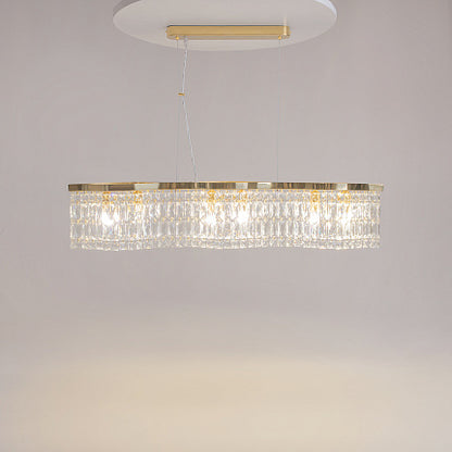 Lampadario a sospensione rettangolare 'Dune' in oro lucido L93,50XP12xH14