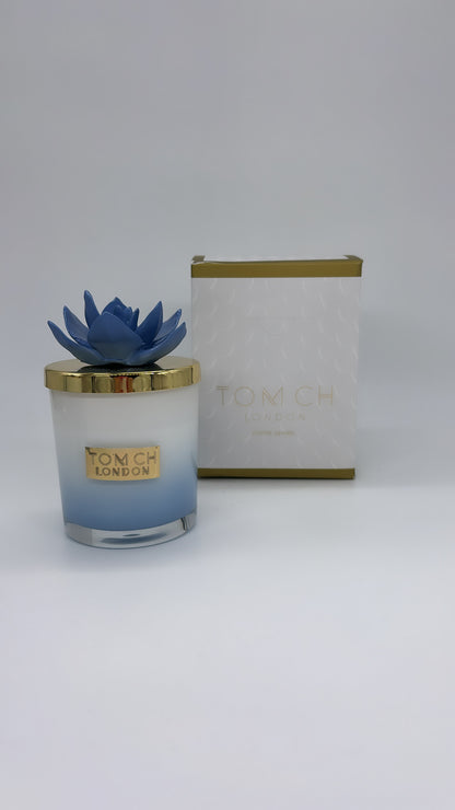 Candela con tappo a fiore linea 'Denise Curcuma' - TOM CH LONDON