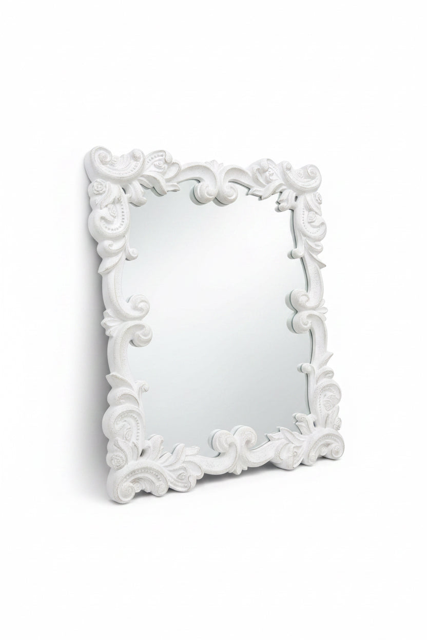 L'Arte di nacchi - Specchio barocco bianco L50 H60