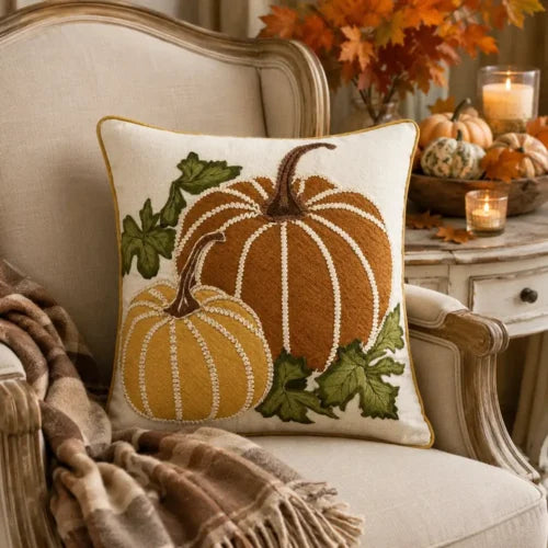 Cuscino quadrato ‘OCTAVIA’ con zucca 45x45 - Clodette