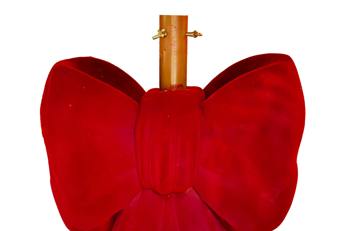 Base albero fiocco floccato magnesio bordeaux D40xH45 - Le stelle