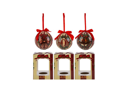 Sfere natalizie in plastica fasciate in 3 ass. D8 - Le stelle