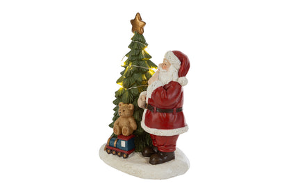 Babbonatale con albero e orso natalizio a led L13xP10xH18 - Le stelle