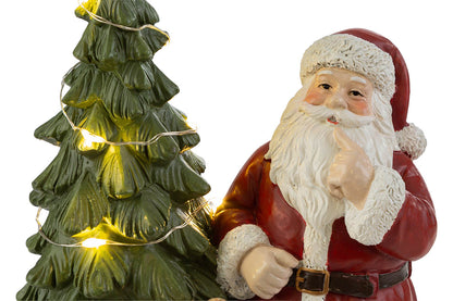 Babbonatale con albero e orso natalizio a led L13xP10xH18 - Le stelle