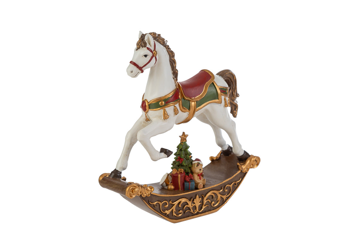 Cavallo a dondolo natalizio L23,5x5,5xH25,5 - Le stelle