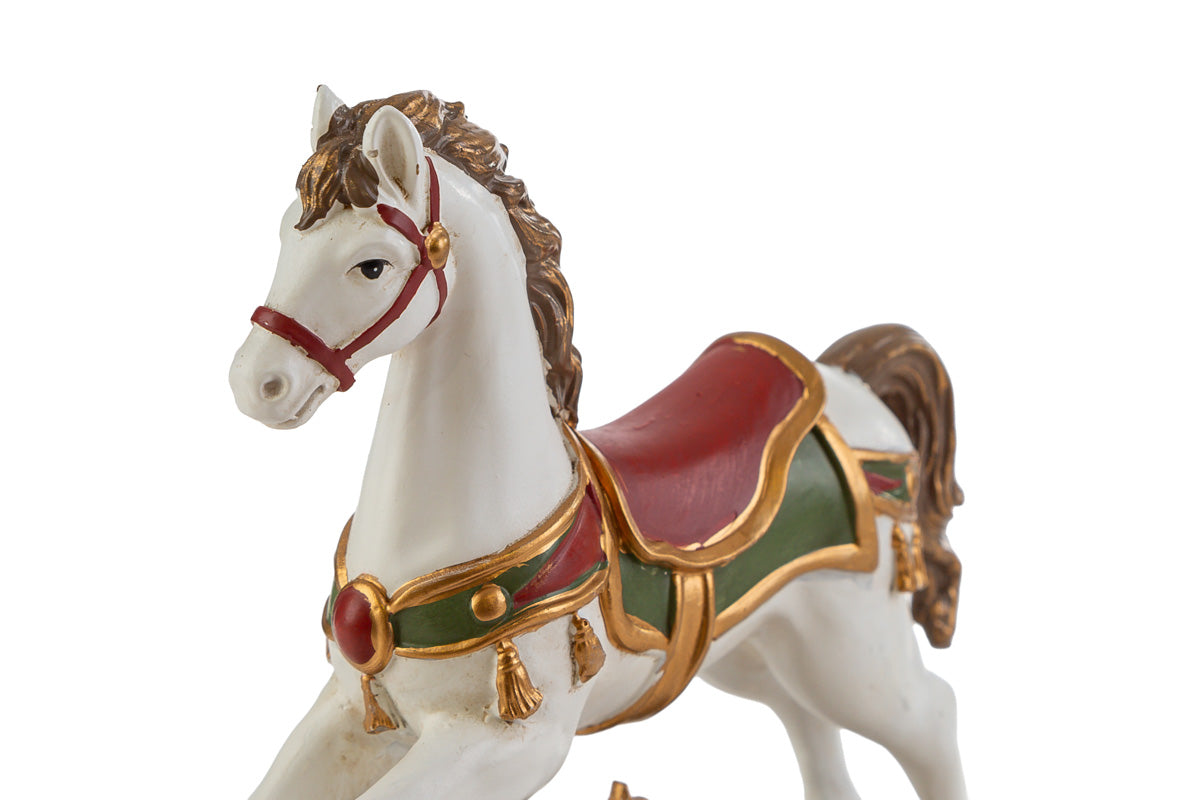 Cavallo a dondolo natalizio L23,5x5,5xH25,5 - Le stelle