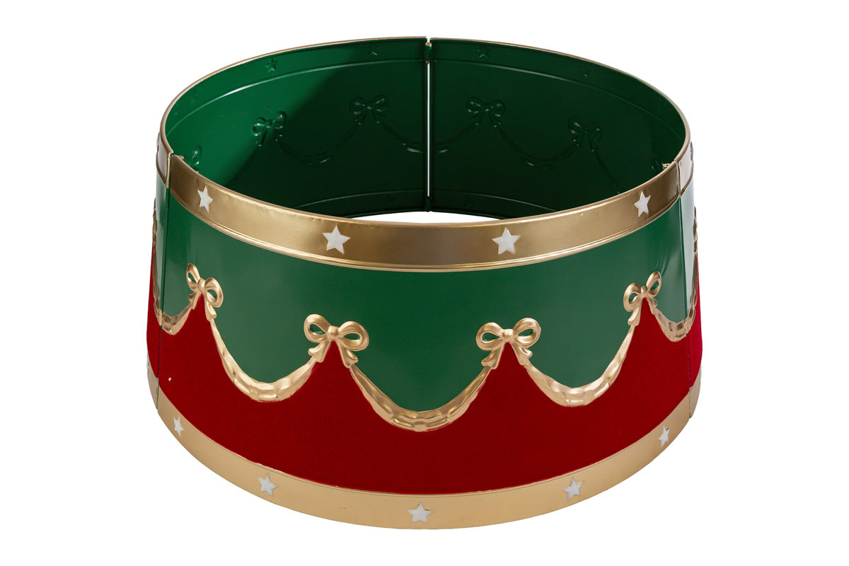 Sotto albero natalizio in metallo rosso velvet  L57,50xH25,50 - Le stelle