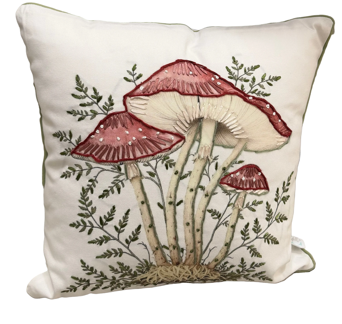 Cuscino quadrato ‘Red Story’ con funghi 45x45 - Clodette