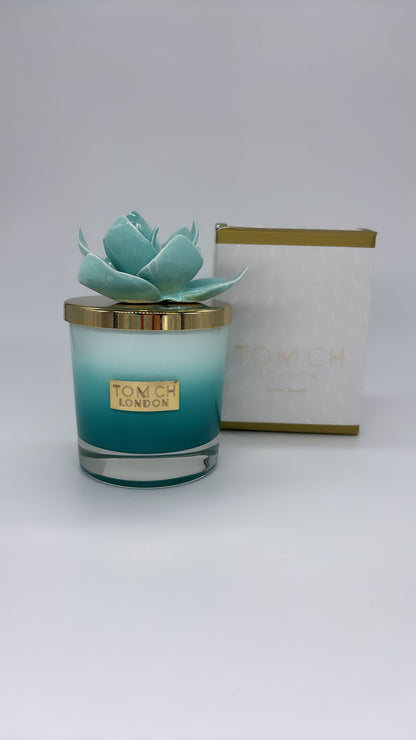 Candela con tappo a fiore linea 'Denise Curcuma' - TOM CH LONDON