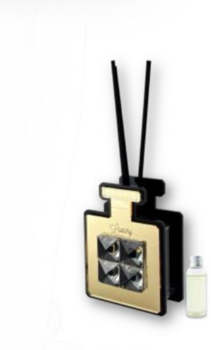 Profumatore Narciso plexiglass nero e oro con cristallo 10xH8 - Deboracarlucci