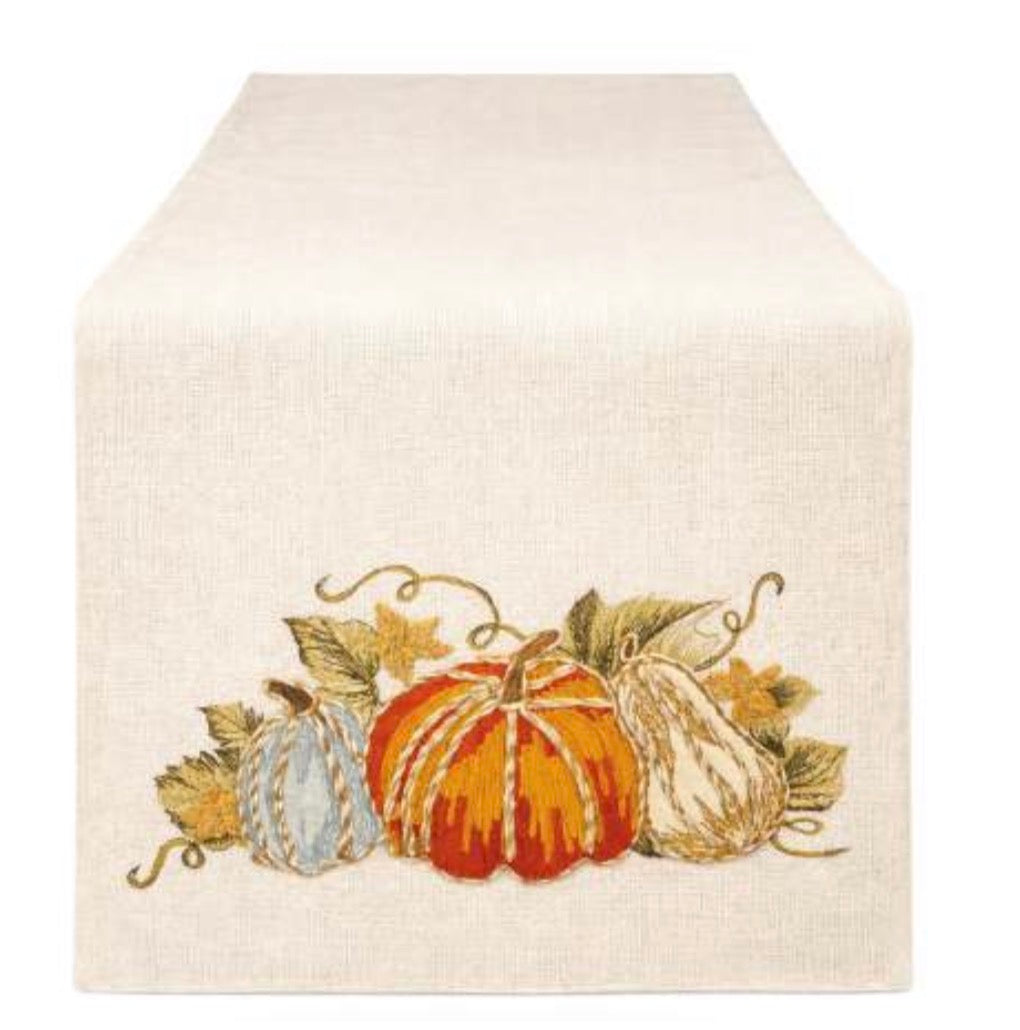Runner ‘Marigold’ con applicazione zucca 160x45 - Clodette