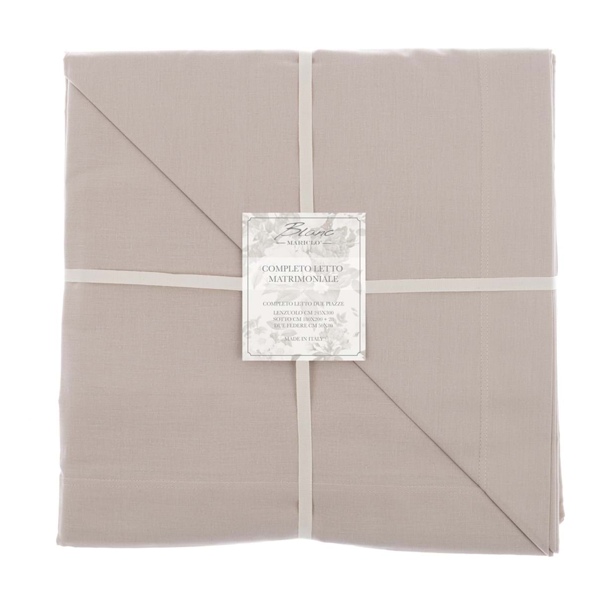 Completo letto matrimoniale (lenzuola 245x300) BEIGE- Blanc Mariclò