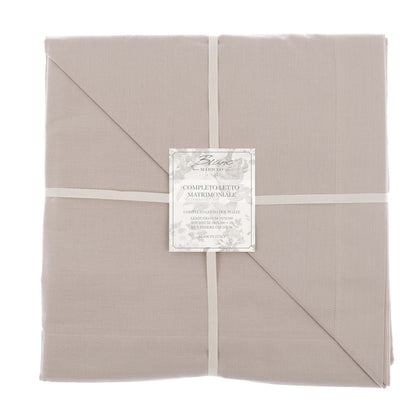 Completo letto matrimoniale (lenzuola 245x300) BEIGE- Blanc Mariclò