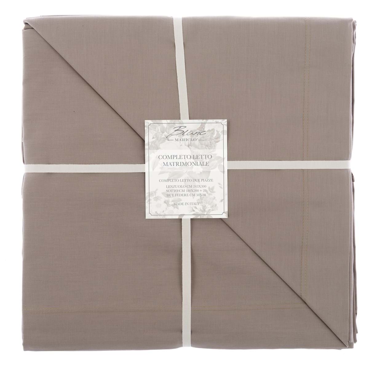 Completo letto matrimoniale (lenzuola 245x300) FANGO - Blanc Mariclò