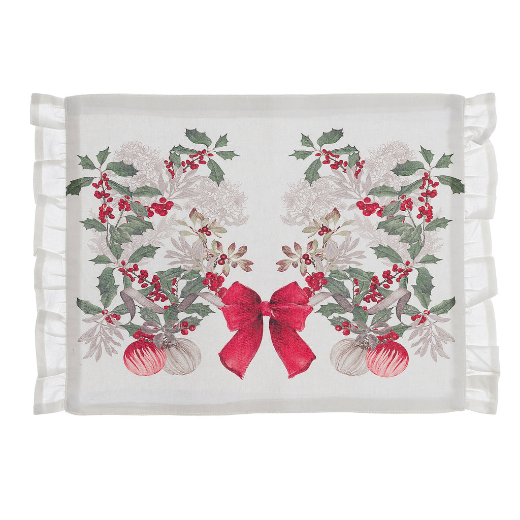 Tovaglietta con gala 'Sinfonia Natalizia' 40x33 - Blanc mariclò