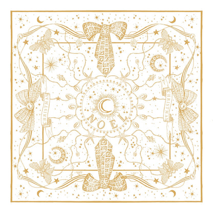 Foulard/Porta panettone serie 'La Fable Doree' 110x110 - Blanc Maricló