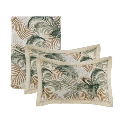 Trapunta matrimoniale con due copriguanciali serie 'Simple Border' 260x260 - Blanc Maricló