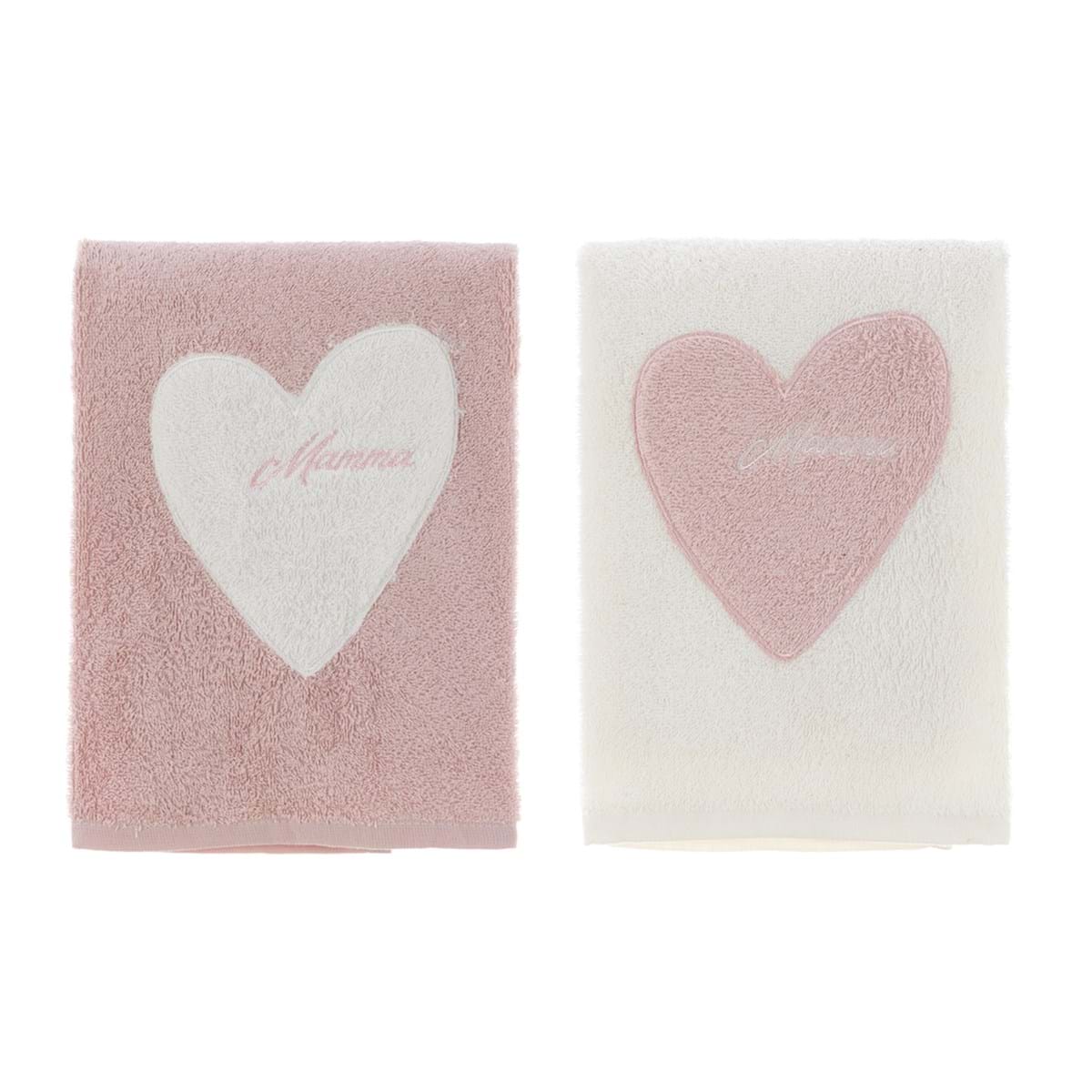 Coppia spugna con ricamo 'Mamma' - Blanc Maricló