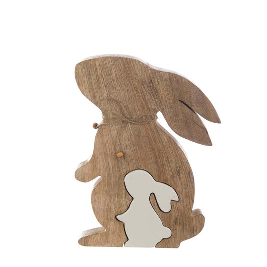 Decoro coniglietto in legno 17,5x2,5x24 - Blanc Mariclò