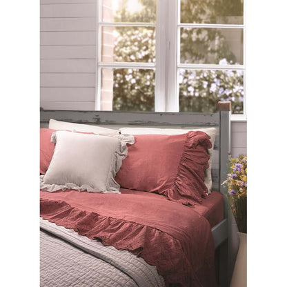 Completo letto matrimoniale (lenzuola 245x300) Sangallo rosa antico - Blanc Mariclò