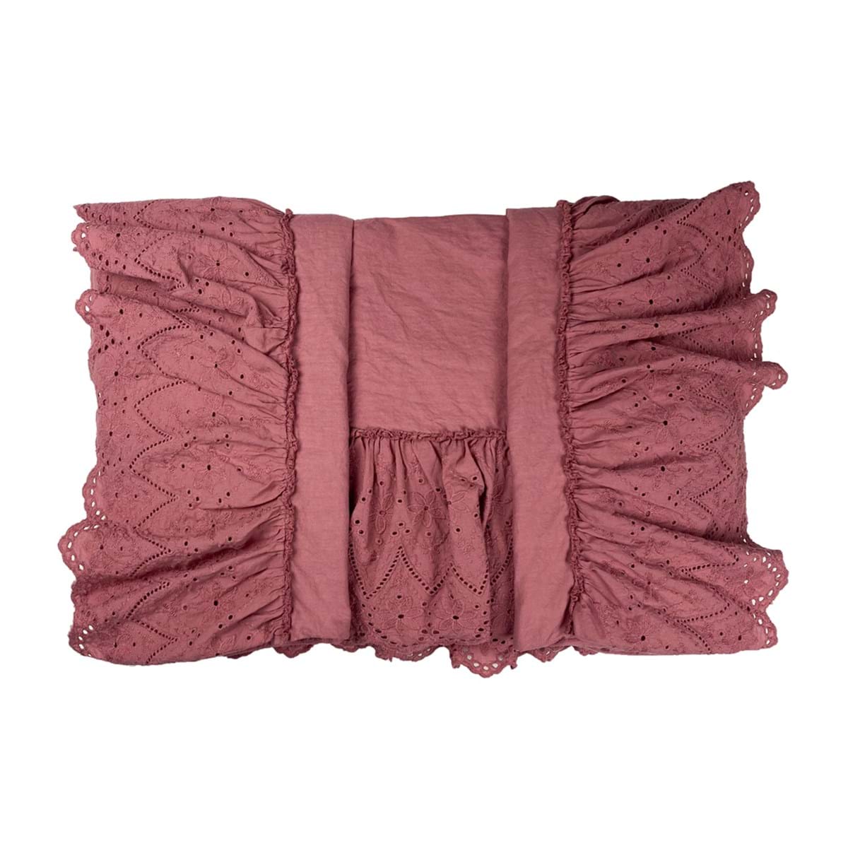 Completo letto matrimoniale (lenzuola 245x300) Sangallo rosa antico - Blanc Mariclò