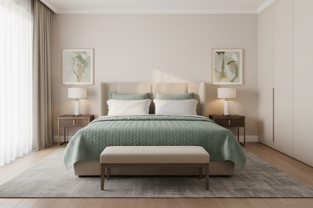 Trapunta matrimoniale collezione 'Morbida vaniglia' 350GSM - Blanc Mariclò