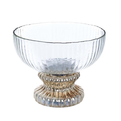 Ciotola decorativo con base in vetro "Nocturna Aurea’ 27x27x21H- Blanc Maricló