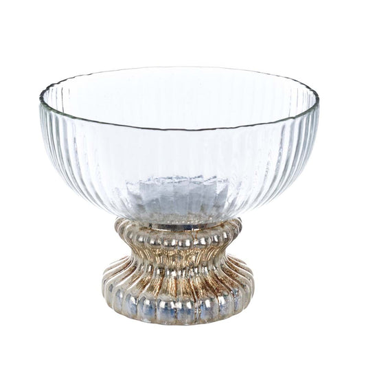 Ciotola decorativo con base in vetro "Nocturna Aurea’ 27x27x21H- Blanc Maricló